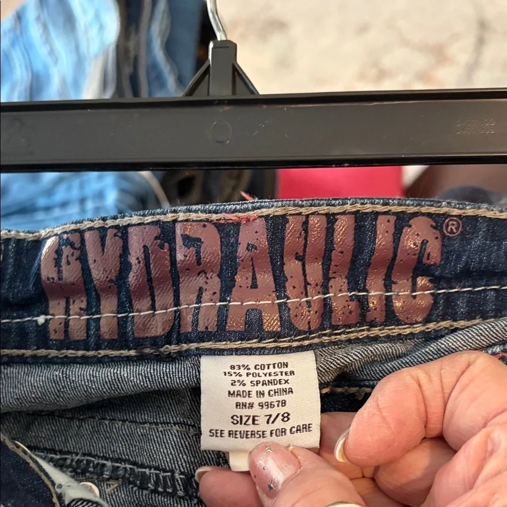 Hydraulic Women's Dark Blue Distressed Cropped Jeans - Picture 3 of 3